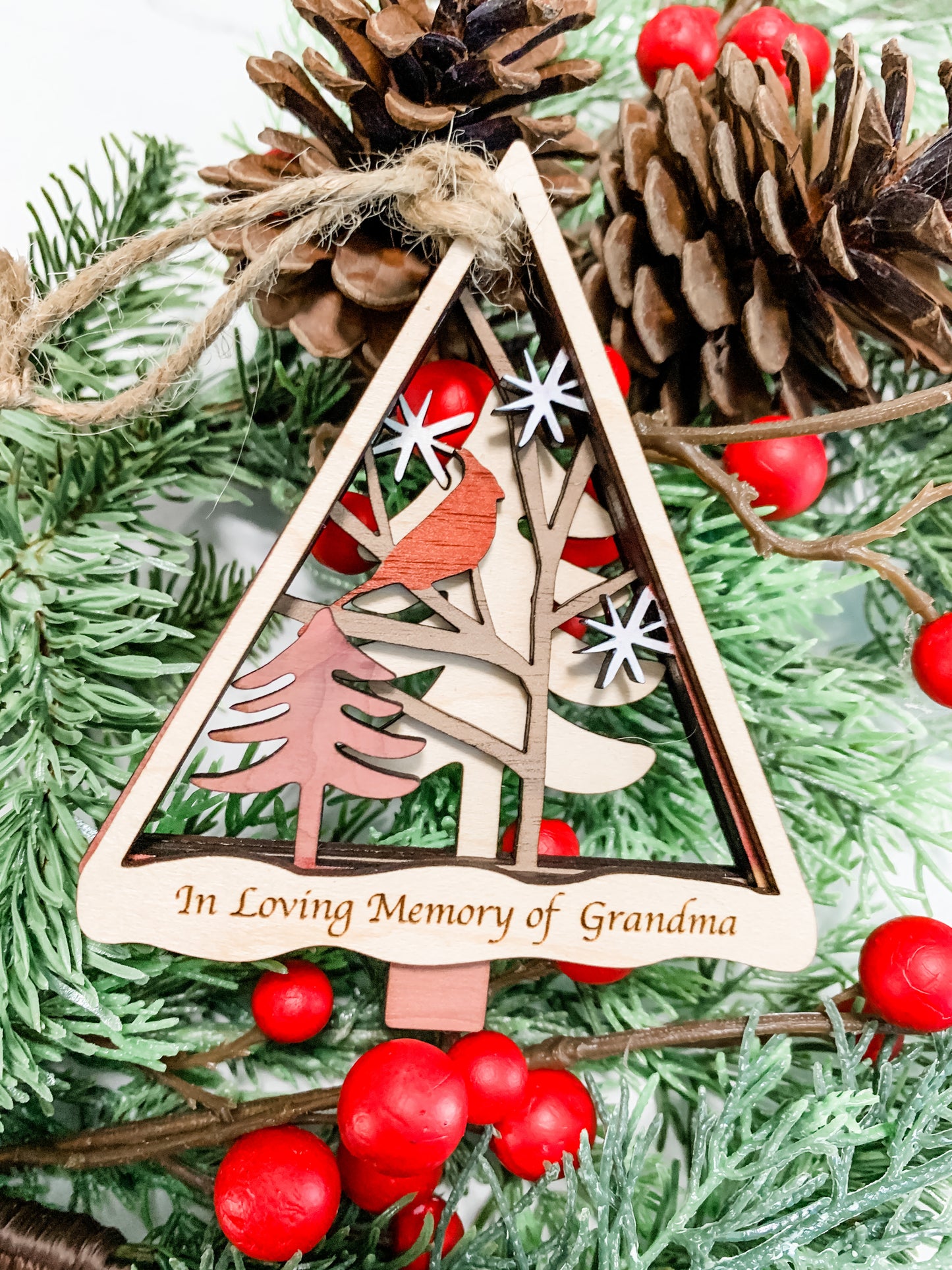 Cardinal Layered Ornament - Angels Are Near or Personalized