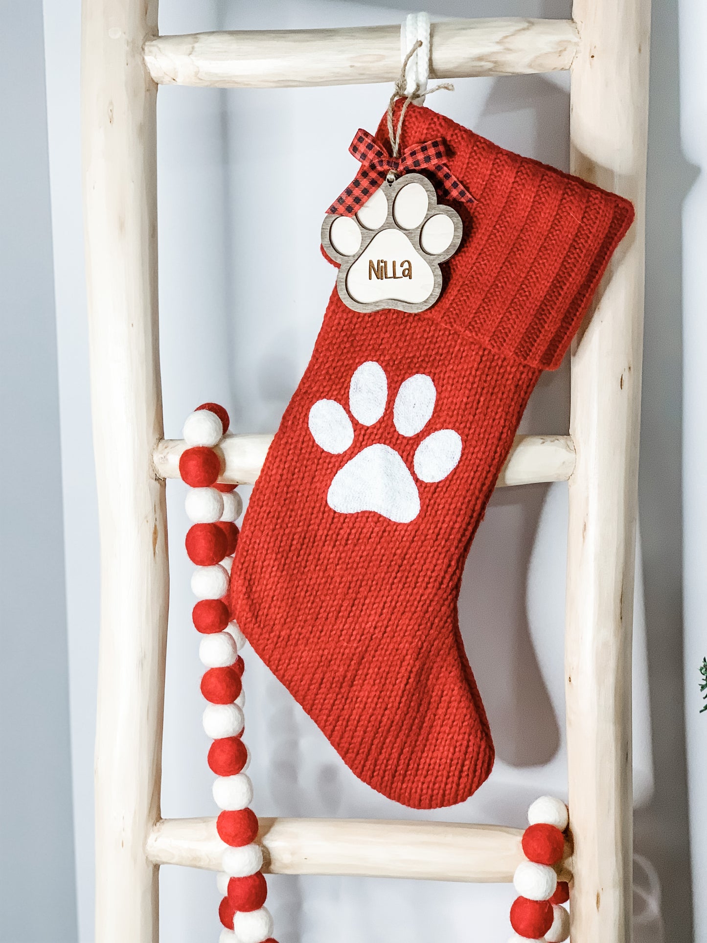 Paw Ornament or Stocking Tag