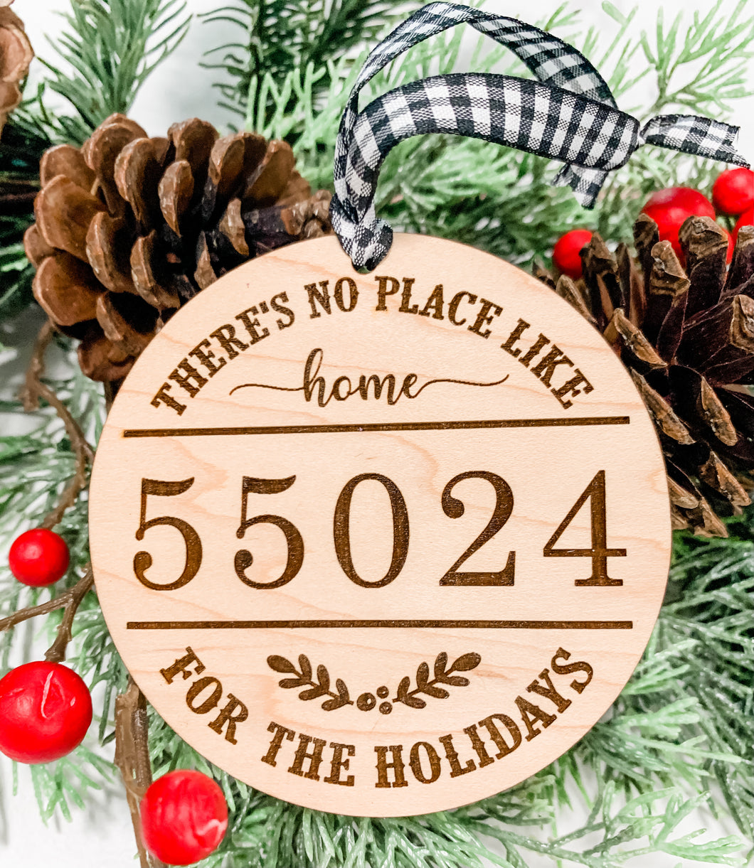 No Place Like Home Zip Code Ornament - Personalized