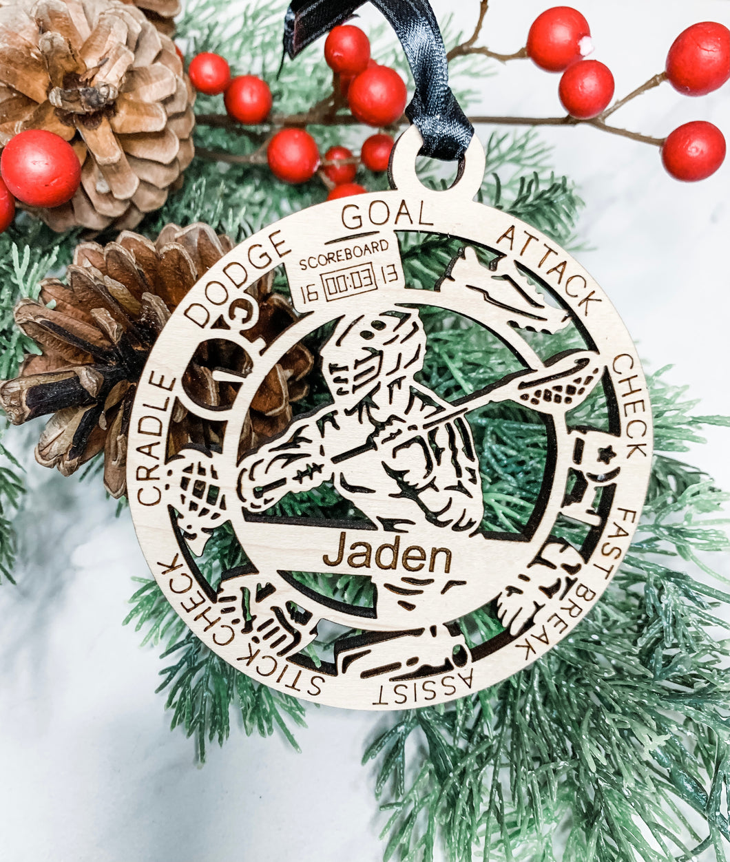 Lacrosse Ornament Male - Personalized