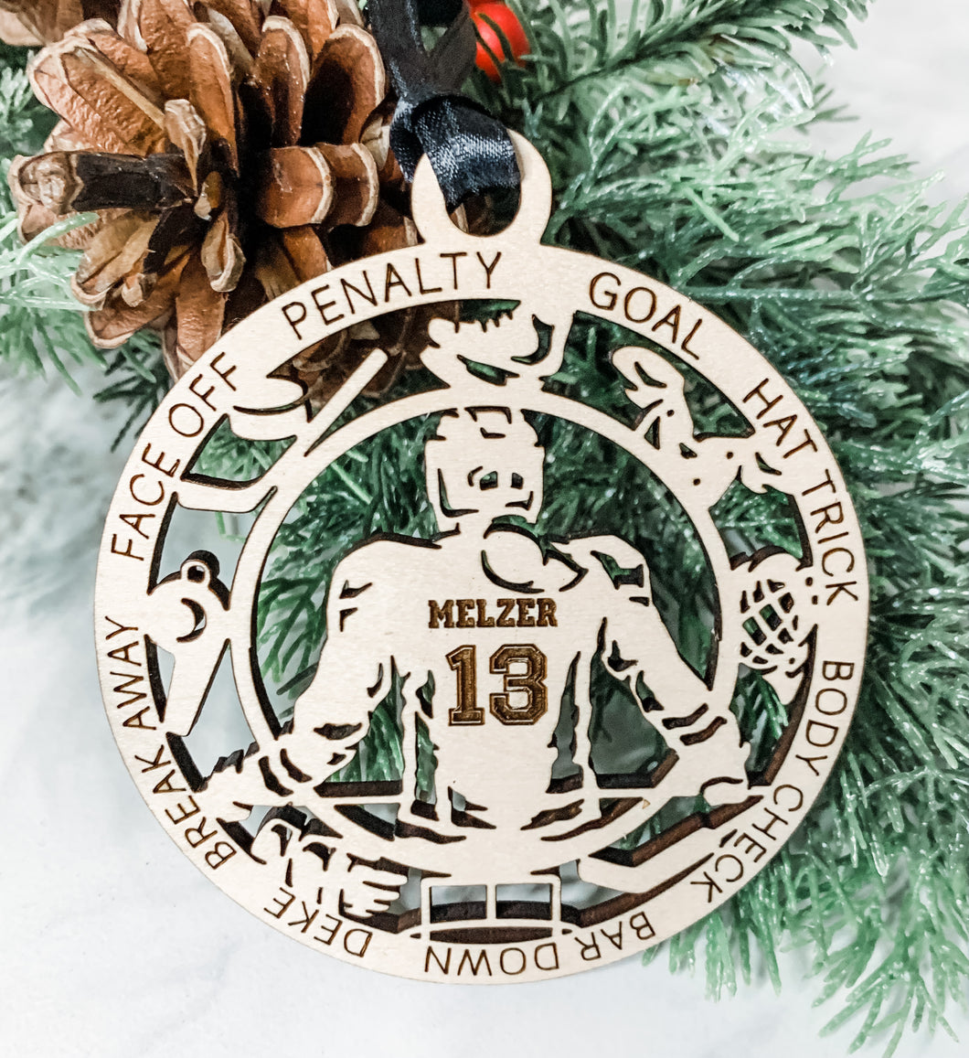 Hockey Player Ornament Female - Personalized